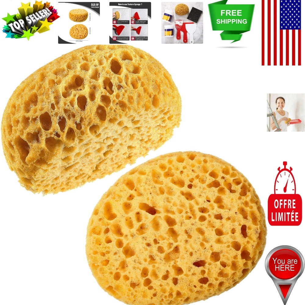 Knockdown Texture Sponge Set: 2 Durable Sponge Tools for Seamless Drywall Repair