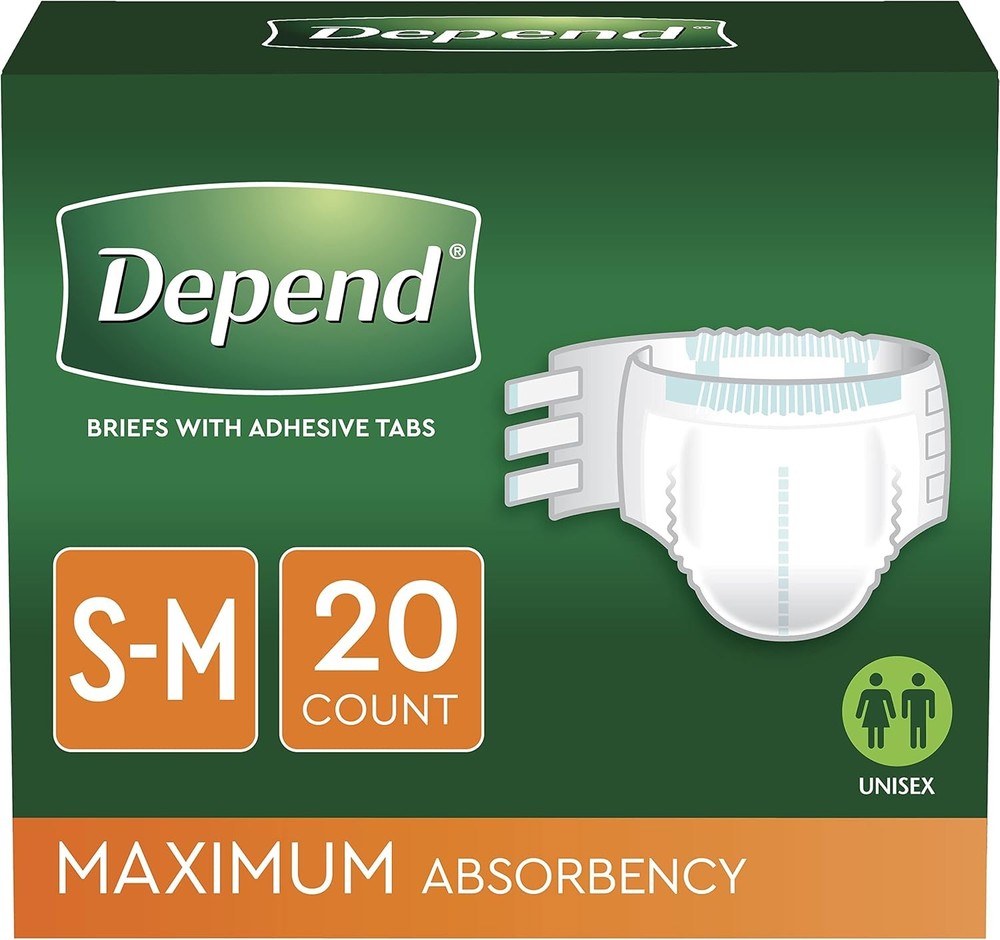 Depend Incontinence Protect with Tabs, Maximum Absorbency, S/M