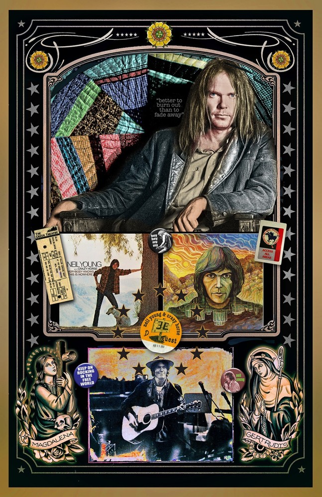 Neil Young  Tribute poster - 11x17" - Vivid Colors!