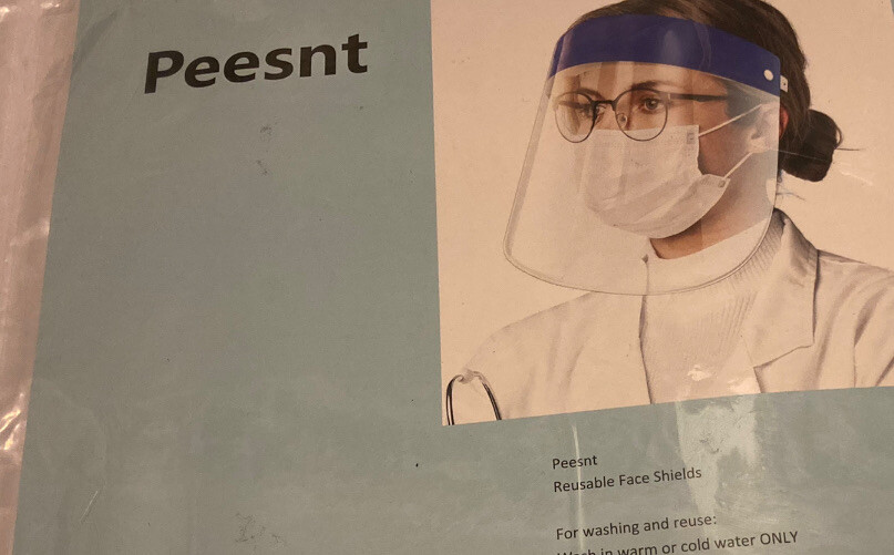 Peesnt 4 Piece Reusable Plastic Face Shields New 4 Pack