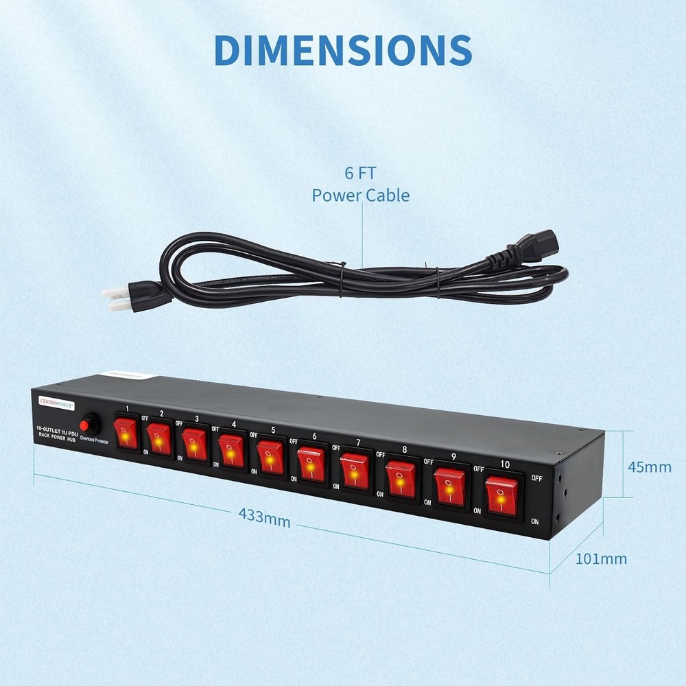 Rackmount Power Strip Surge Protector Outlet Network Server PDU