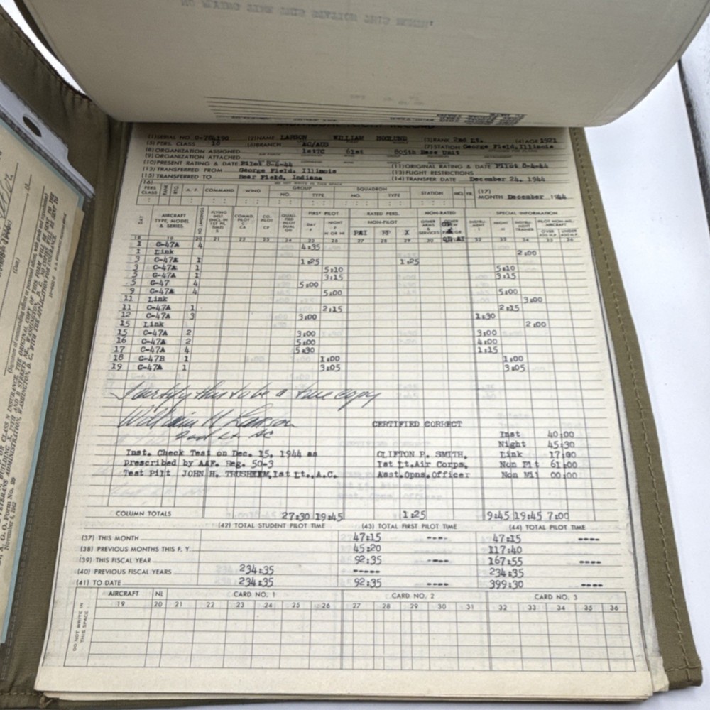 WWII US Army Air Force Pilot Navigation Kit Charts Docs Records Photos rare map