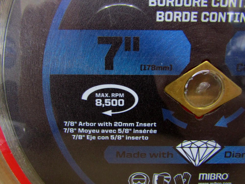 3-Pack MIBRO 7" Continuous Rim Diamond Blade 932971