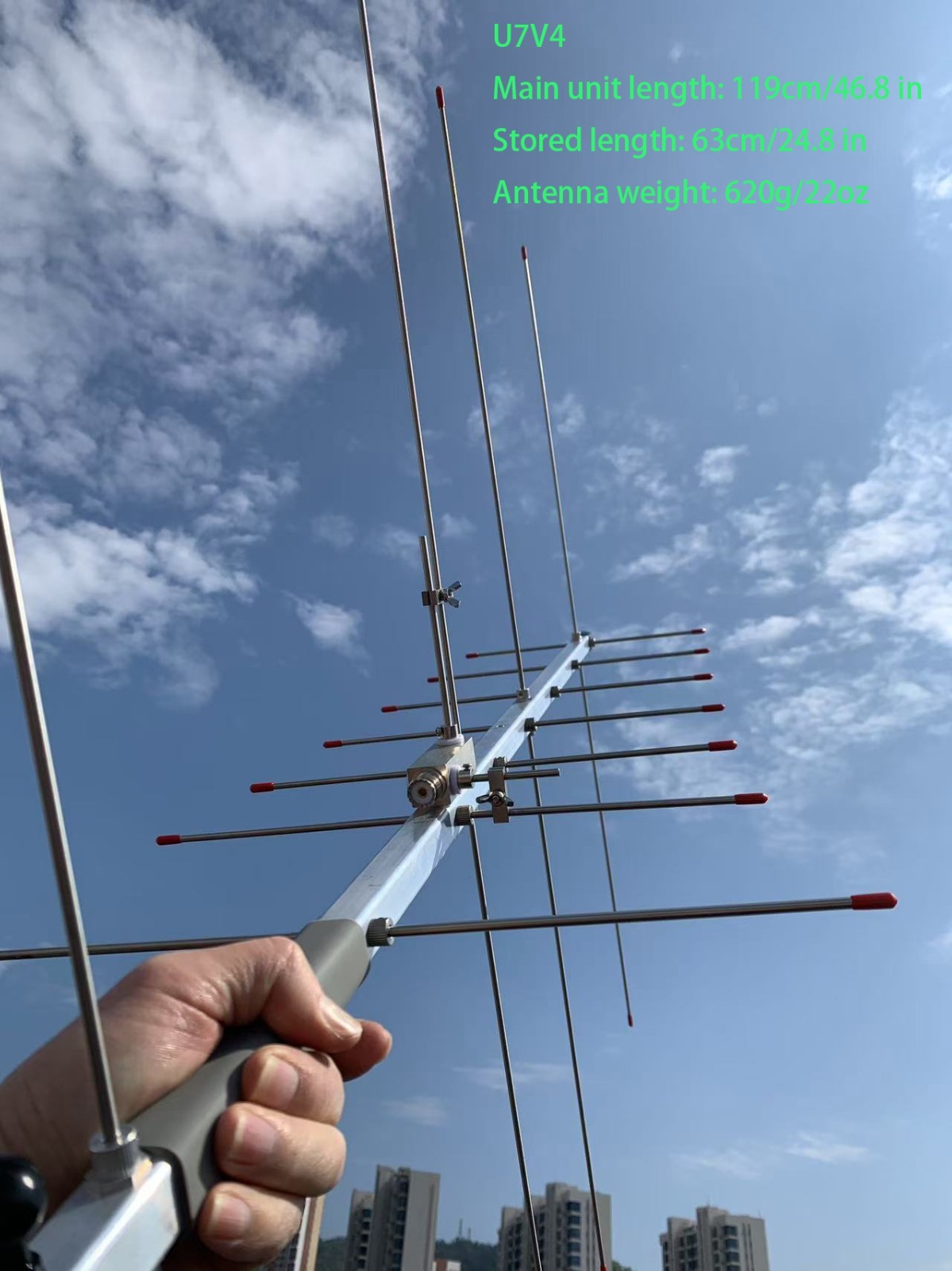 U7V4 Yagi Antenna 430/144MHz Dual-Band Detachable Portable Amateur Radio Band