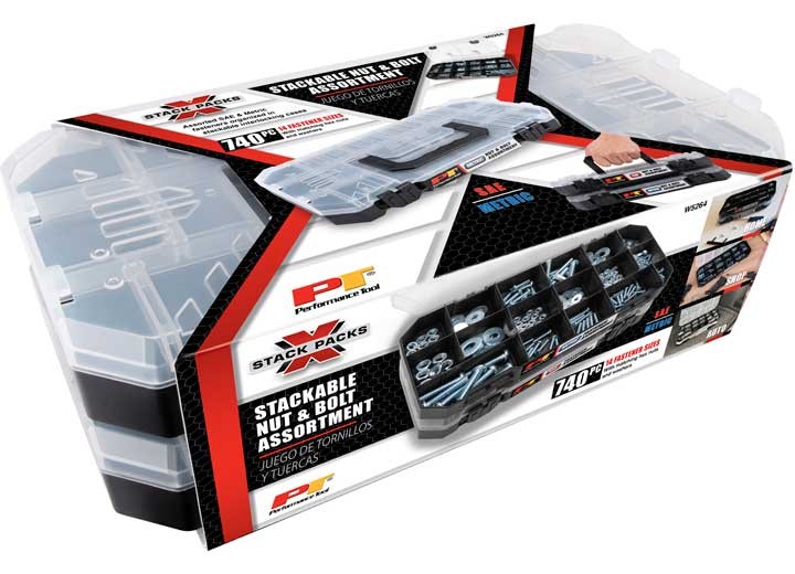 Performance Tool W5264 740pc Stacking Interlocking Hardware Assortment Kit