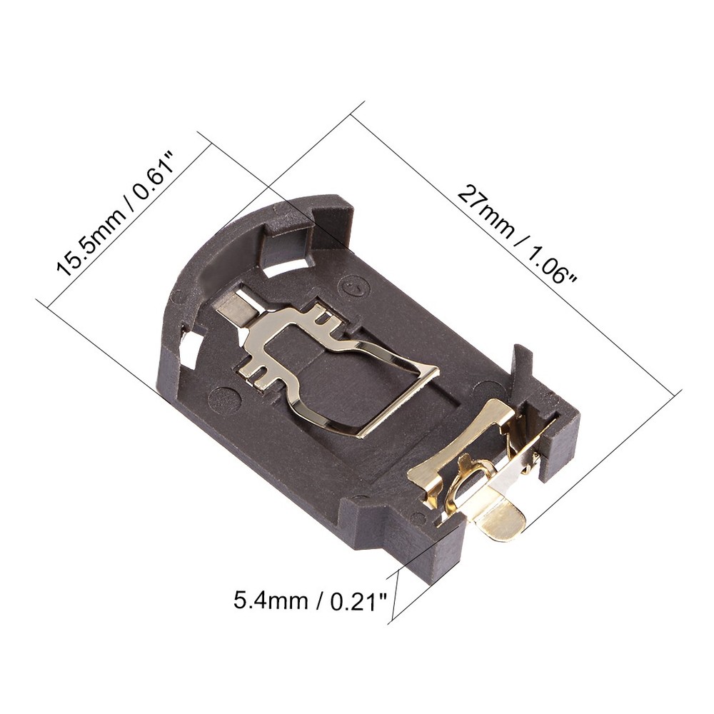 10pcs Horizontal Coin Button Battery Holder Container Brown