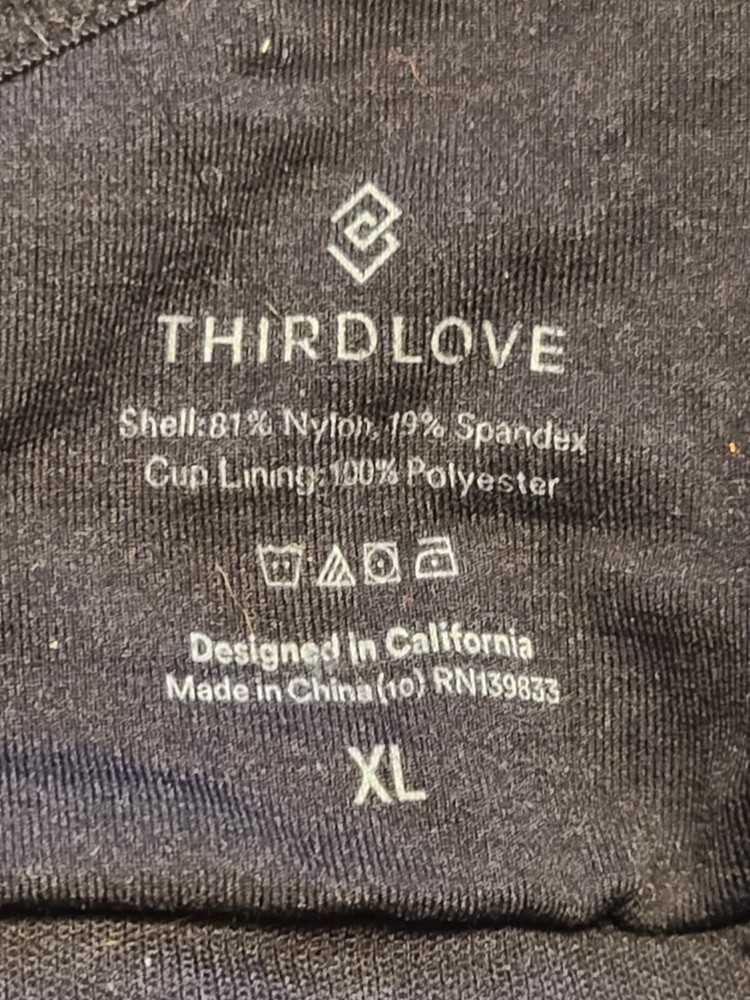 THIRDLOVE Bra Womens XL Black Bra NWT