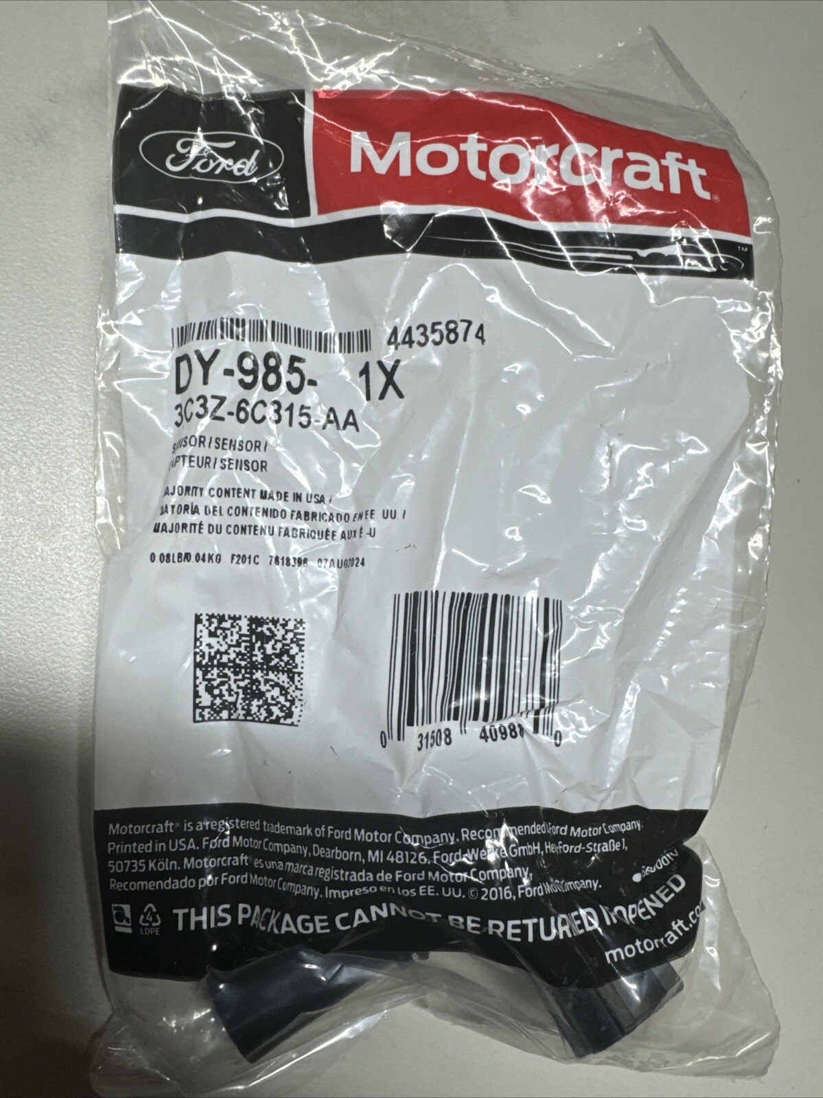 6.0L Power stroke Crankshaft Position Sensor Motorcraft DY-985 - 3C3Z-6C315-AA -