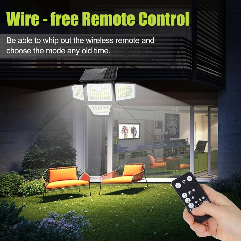 270° Wide Angle Solar Security Lights - Waterproof