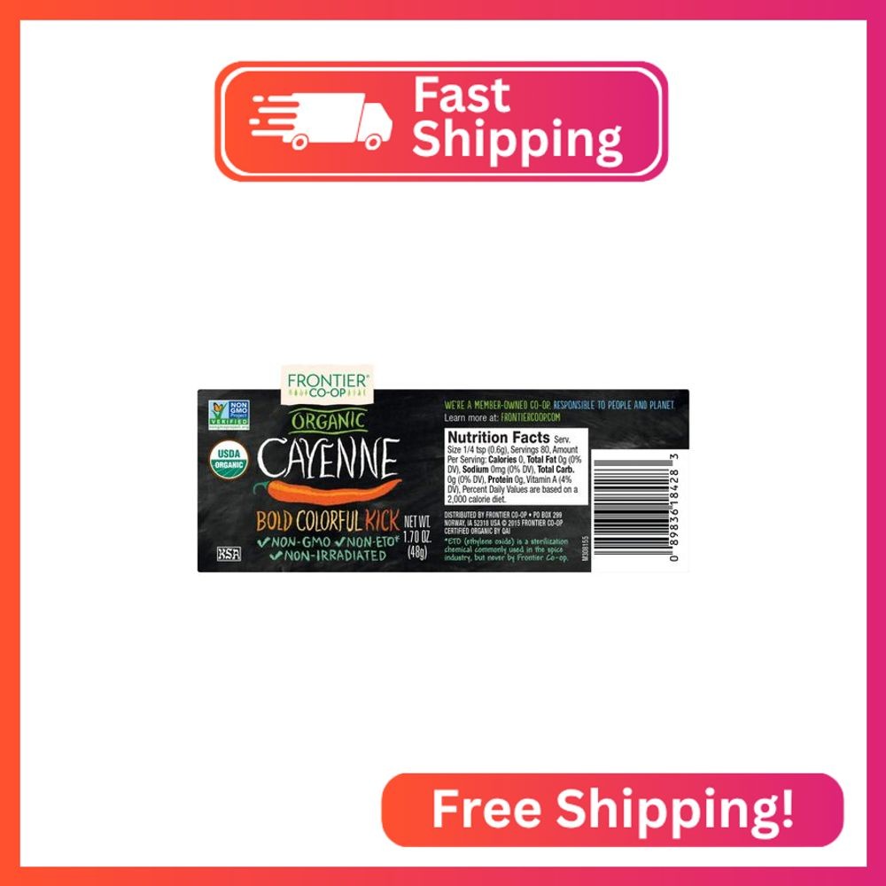 Frontier Herb Organic Ground Cayenne Pepper, 1.7 oz