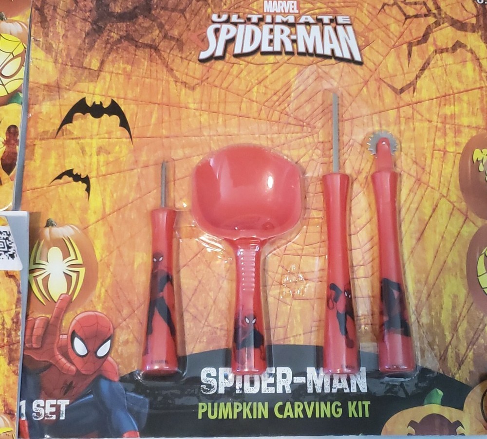 Halloween Marvel Spiderman Ultimate Pumpkin Carving Sets X3