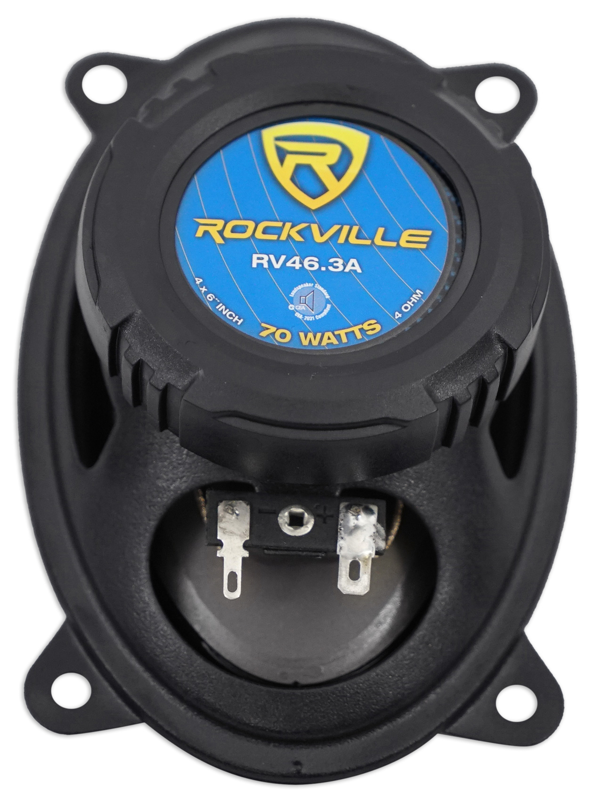 Pair Rockville RV46.3A 4x6" 3-Way Car Speakers 500 Watts/70 Watts RMS CEA Rated