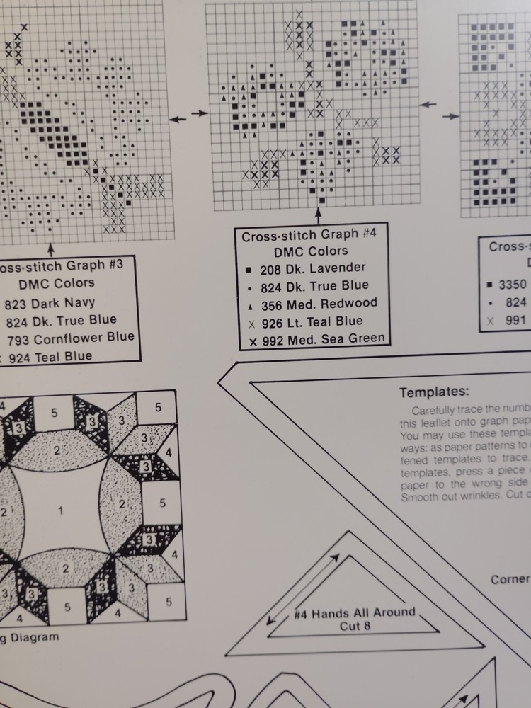 Patchwork Place Cross Stitch Quilt Pattern Leaflet Friendship Knot LSS6 Pillows