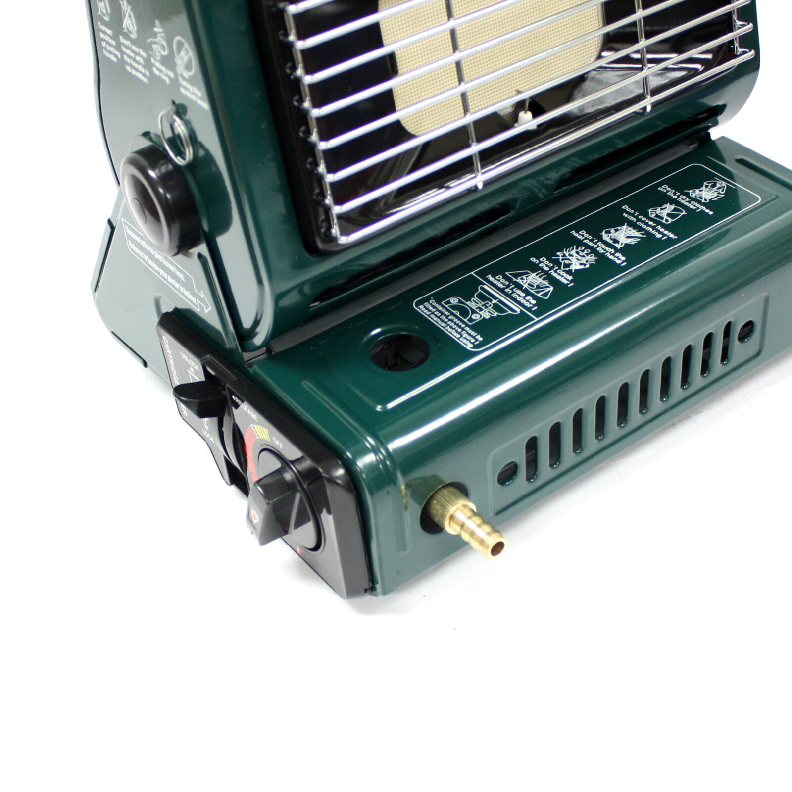 2 in1 Butane LP Gas Ceramic Burner Heater Warmer Heating & Cooking Stove Camping