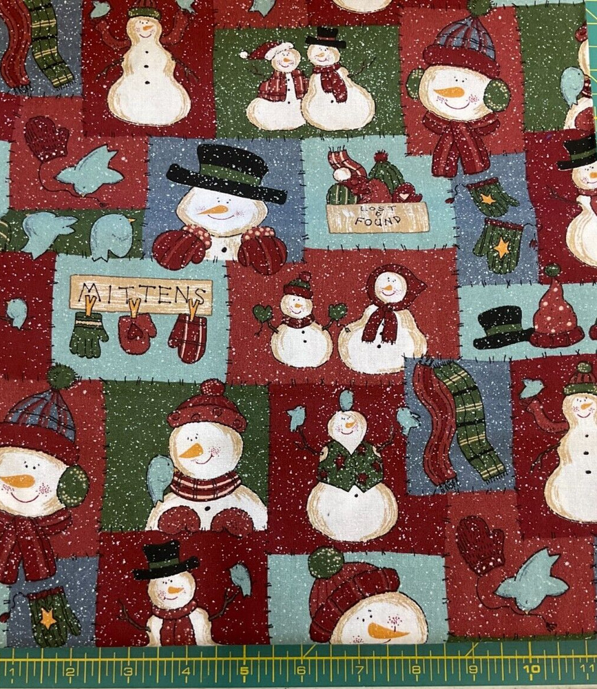SPRINGS - LOST & FOUND SNOWMAN PATCHWORK- BY THE YARD
