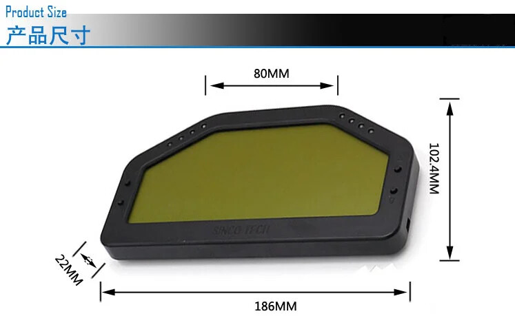 Rally Race Car Dash Gauge Full Sensor Set Bluetooth Digital LCD Screen Display