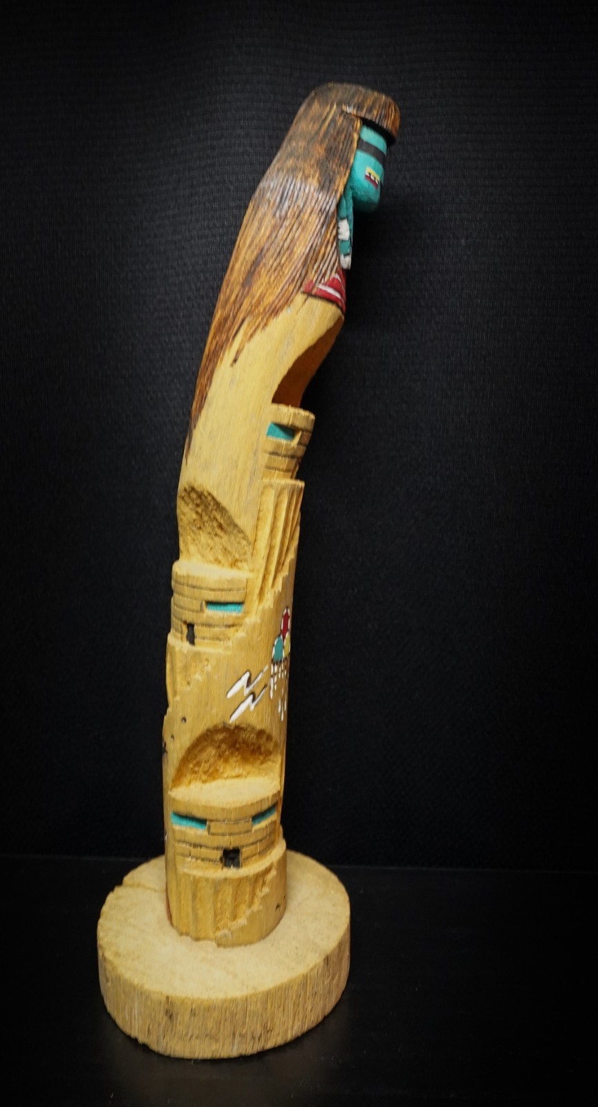 Signed Abeita Hopi Longhair Kachina 10" Mesa Style Katsina Carving