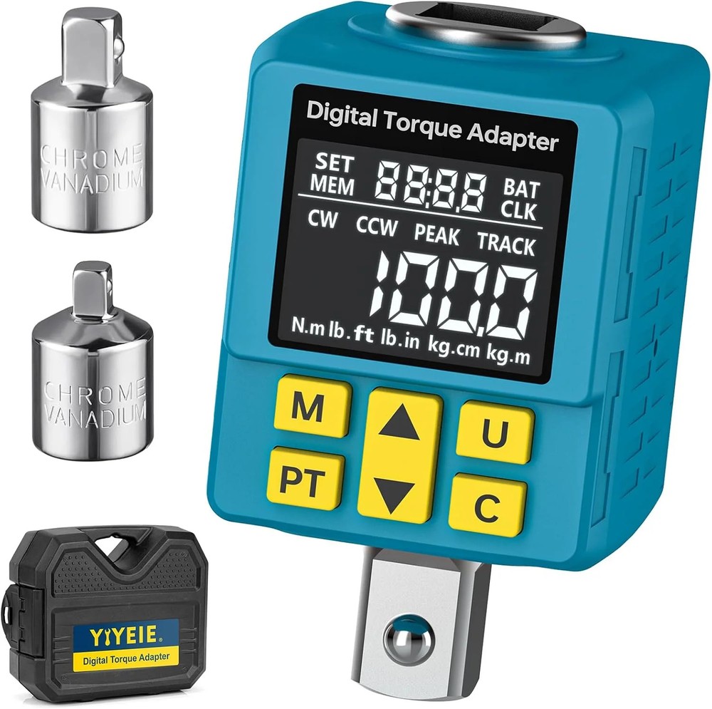 Upgrade 1/2" Digital Torque Adapter, (±1% Accuracy, 5-100Ft-lb), Precision Digit