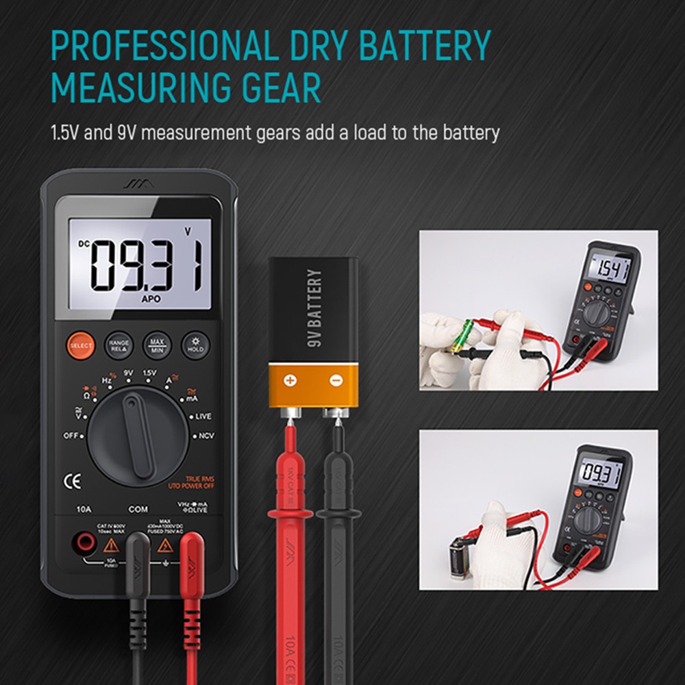 6000 Counts with DC/AC Voltmeter; Measures Voltage Digital Multimeter Tester