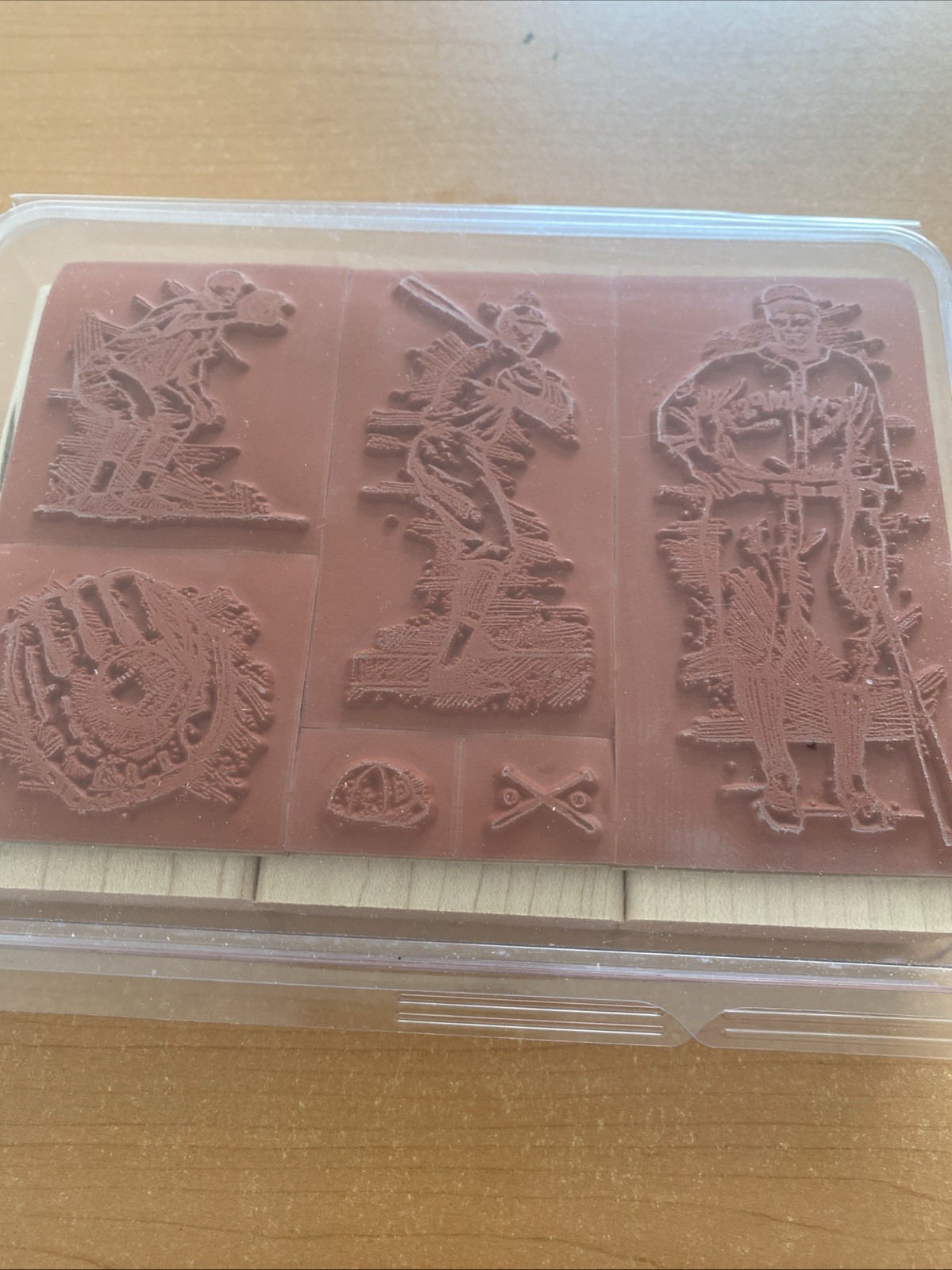 Take Me Out to the Ballgame Set of 6 Stampin Up Rubber Stamps Baseball