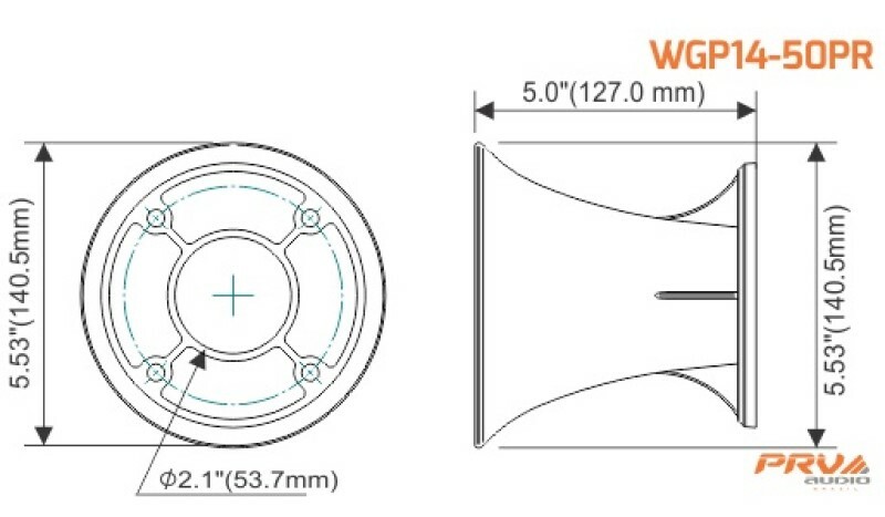 4x PRV Audio WGP14-50PR White 2” Exit Horn Waveguide