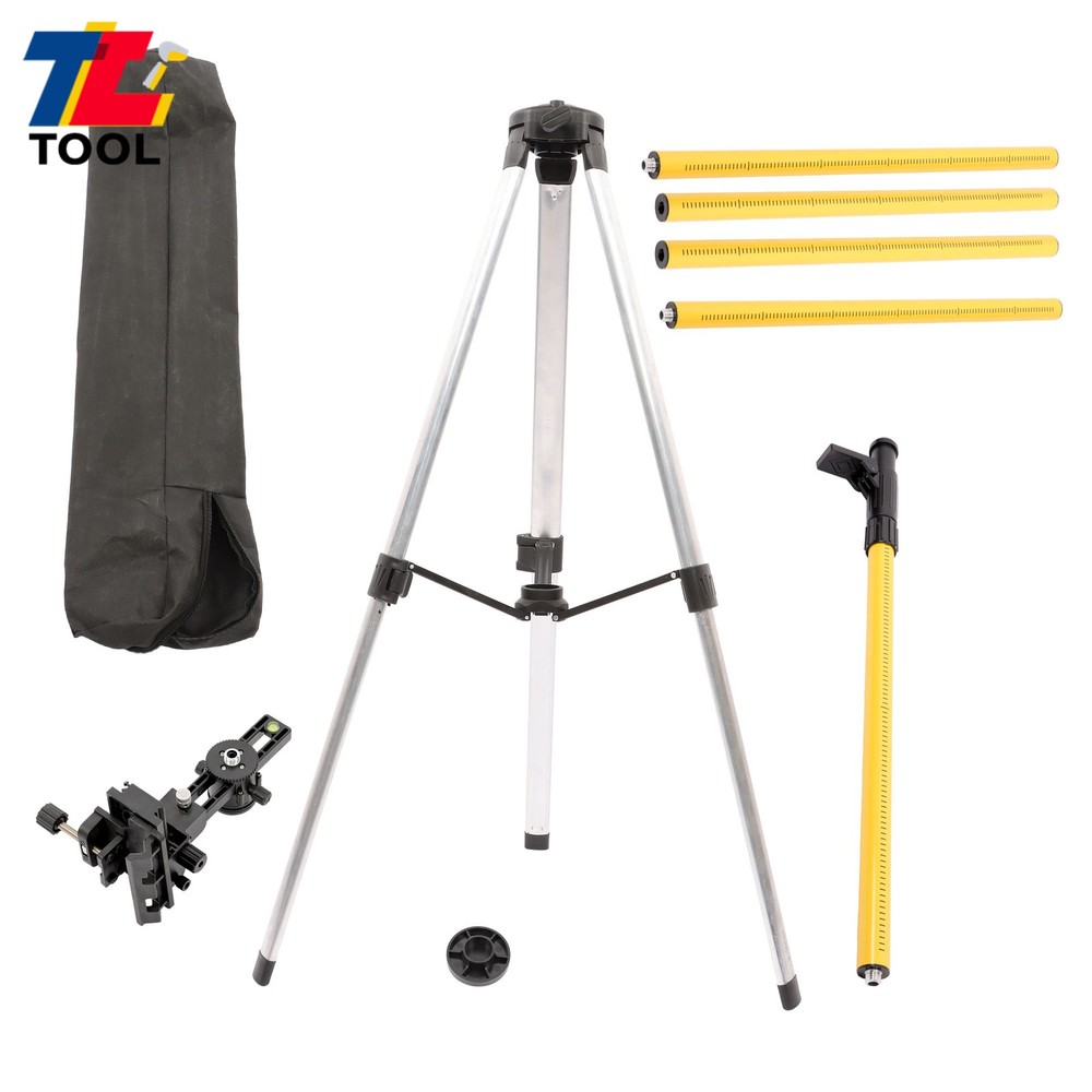 3.7M Laser Pole 12 Ft Laser Level Pole With Tripod Adjustable Telescoping