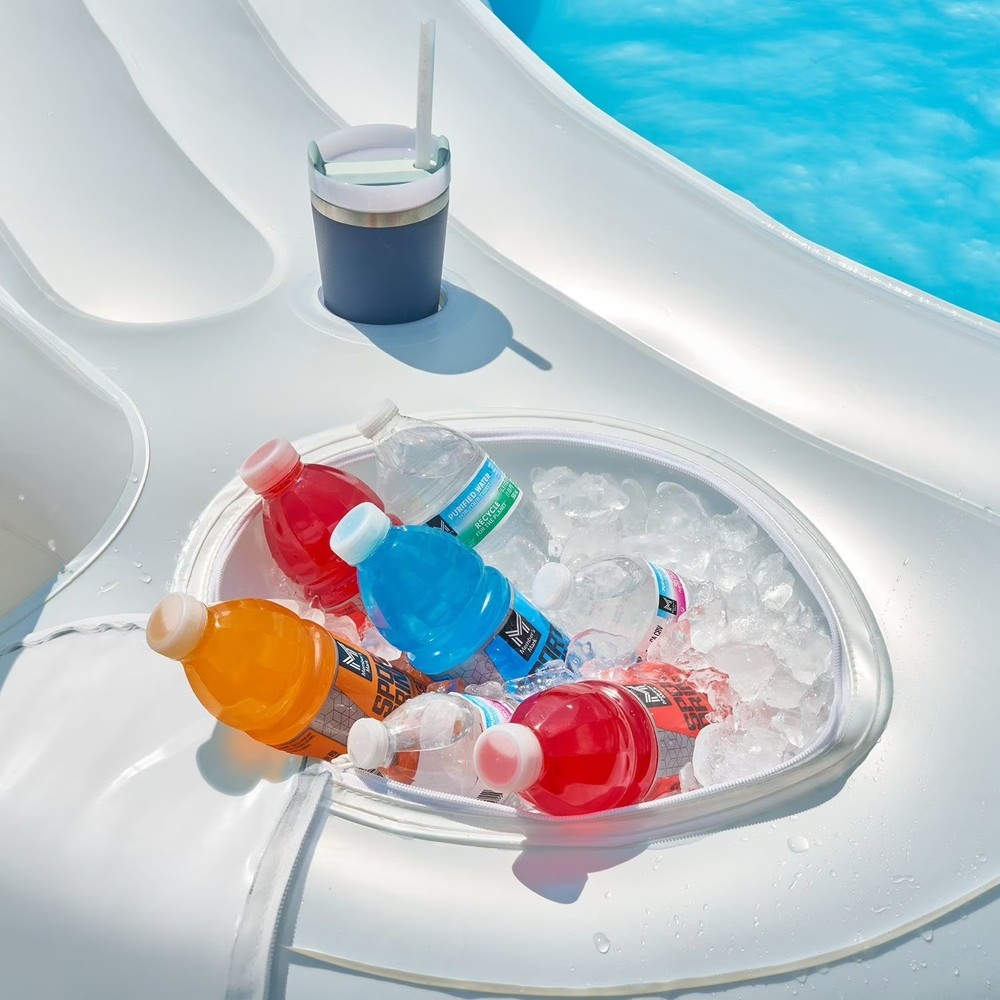 Oversized White Inflatable Pool Couch Lounge Float Multi Person Outdoor Sofa