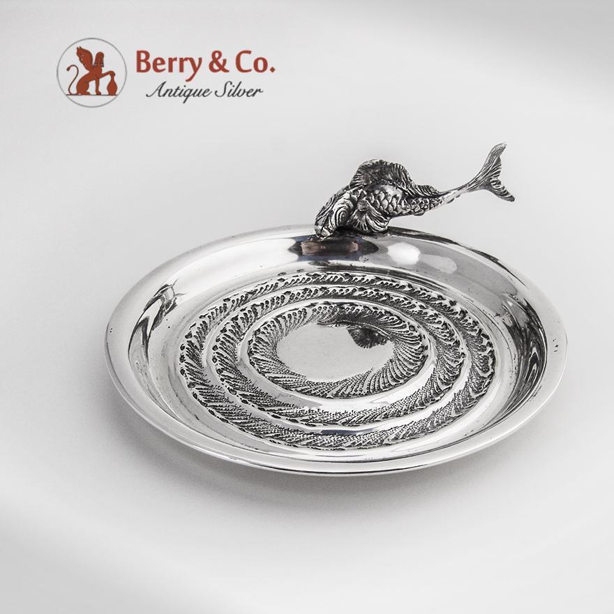 Figural Fish Serving Dish 800 Silver Florence 1950