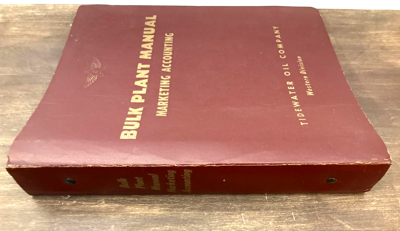 Vintage 50s FLYING-A TIDEWATER OIL Co. EMPTY Book BINDER Veedol Tydol Gas Manual