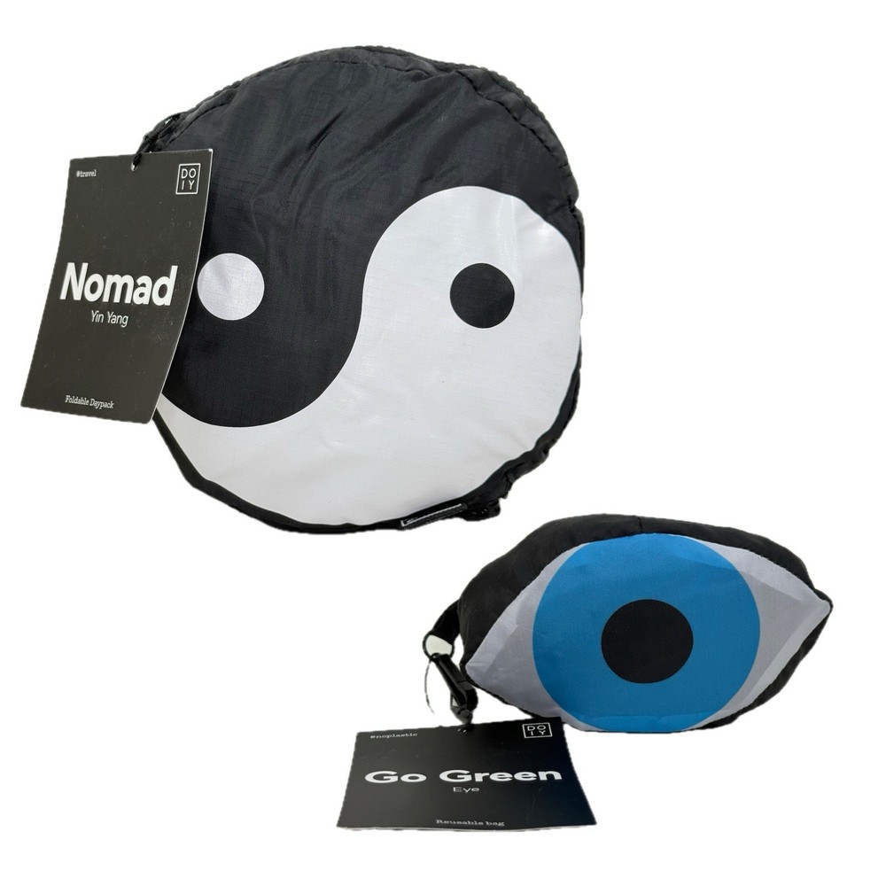 DOIY Yin Yang Nomad Packable Daypack Backpack & Eye Reusable Bag