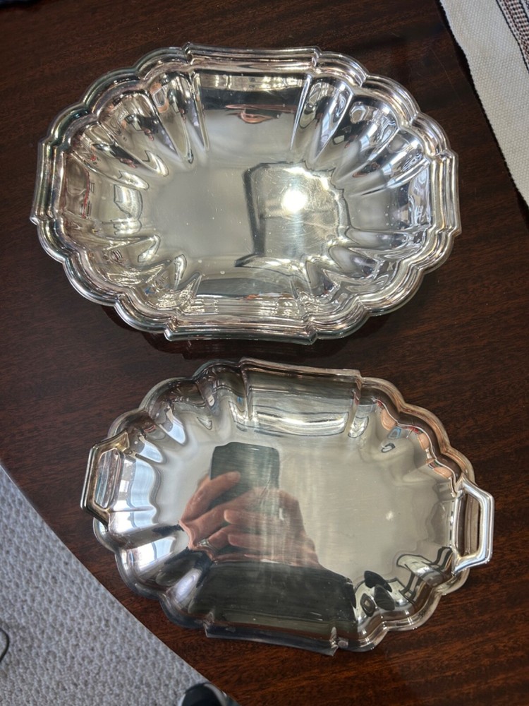 Vintage Gorham Heritage Covered Scalloped Oblong Serving Dish VH19