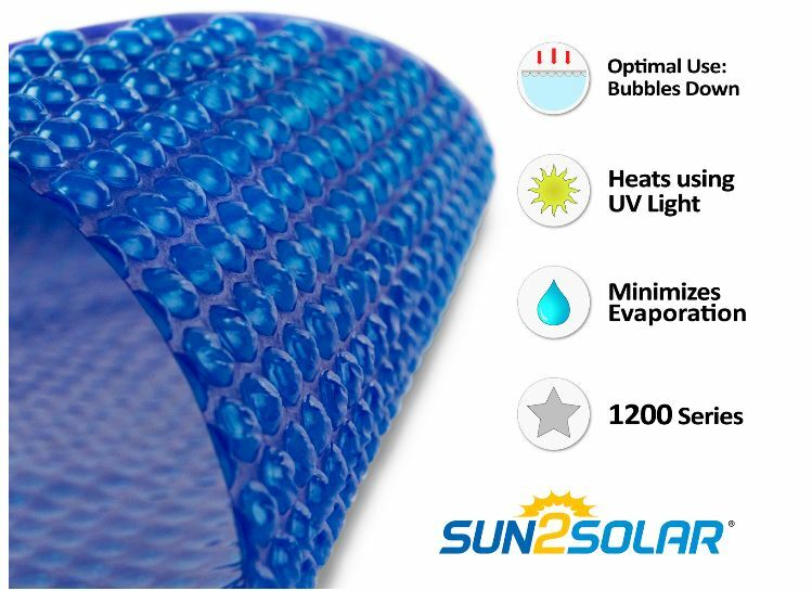 Sun2Solar 1200 Series Round Swimming Pool Solar Cover Blanket - Choose Size