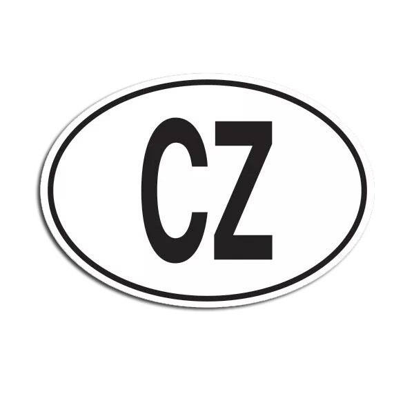 CZ Czech Republic Country Code Oval Sticker Decal