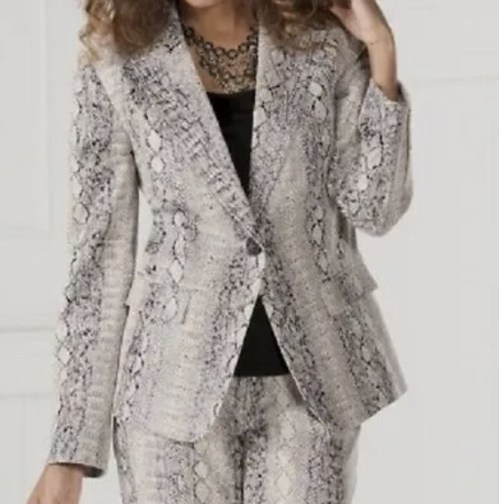 New Focus 2000 Snake Embossed Jacket Blazer Size 12