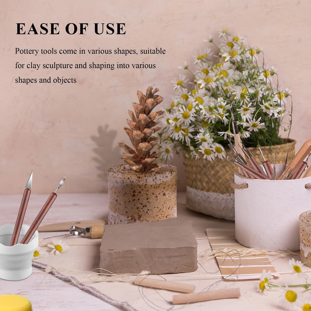 Clay Tools, 19 PCS Pottery Tools, Sculpting Tool for Pottery for Ceramic Craf...