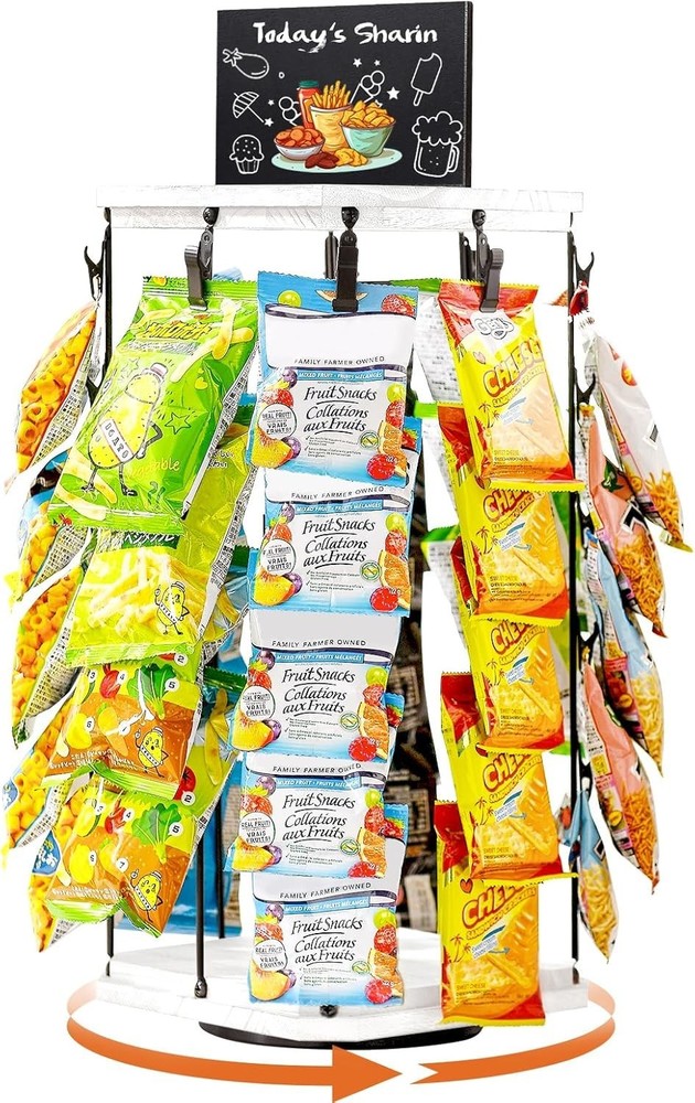 Space-Saving Chip Rack Display: 5 Tiers with 40 Clips - Effortless Access!