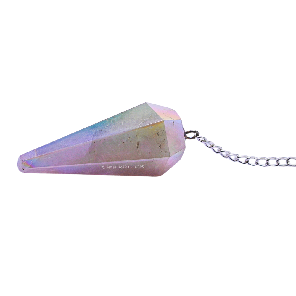 Angel Aura Rose Quartz Dowsing Crystal Pendulum