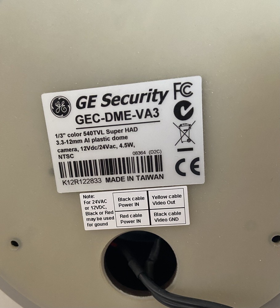 GE Dome Camera/Security Camera GEC-DRE-VA3 New / Open Box