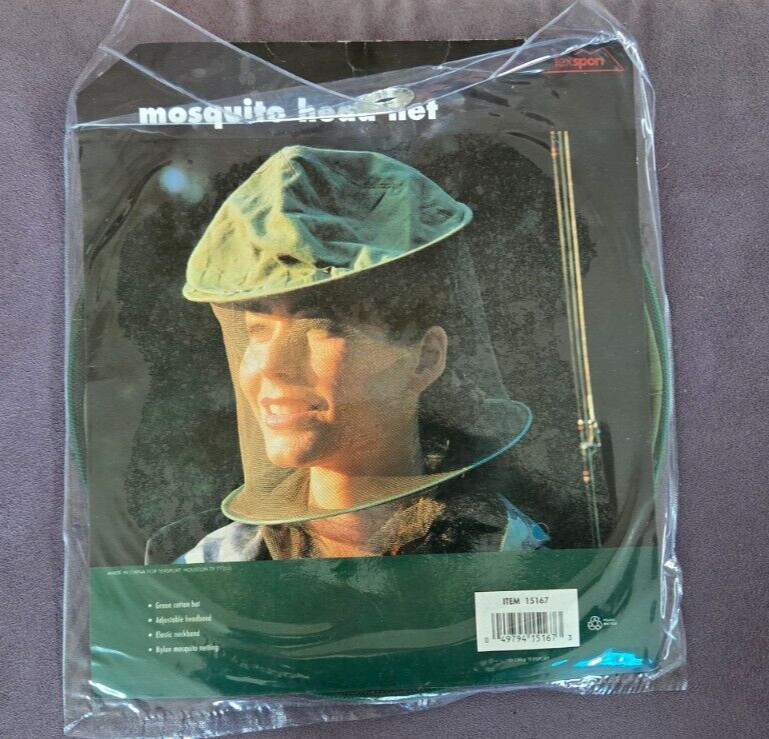 Mosquito/bug out hat with mesh face shield-open package