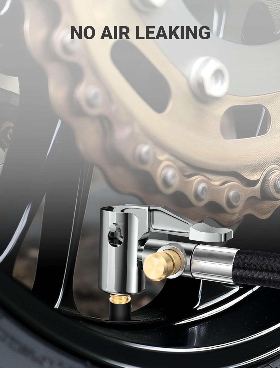 33" Lengthened Tire Inflator Hose Adapter Quick Connect&Release, Lock on Air Chu