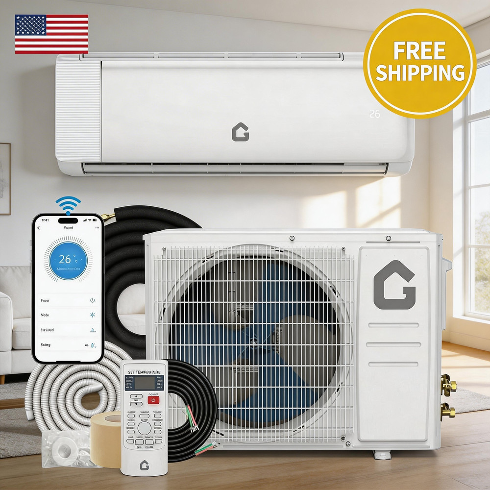 12000 BTU SEER 22 115V Ductless Mini Split Air Conditioner & Heater Pump System