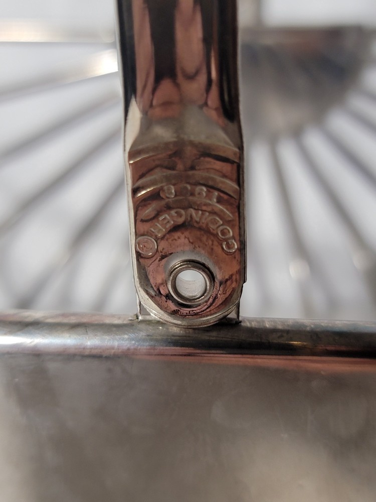 Vintage Godinger Silver/chrome Plated Bread/Fruit Basket W/ Folding Handle 1988