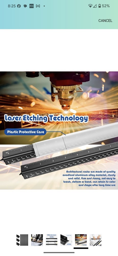 Macarrie 10 Pcs Architectural Scale Triangular Ruler 12" Architect Engineers...