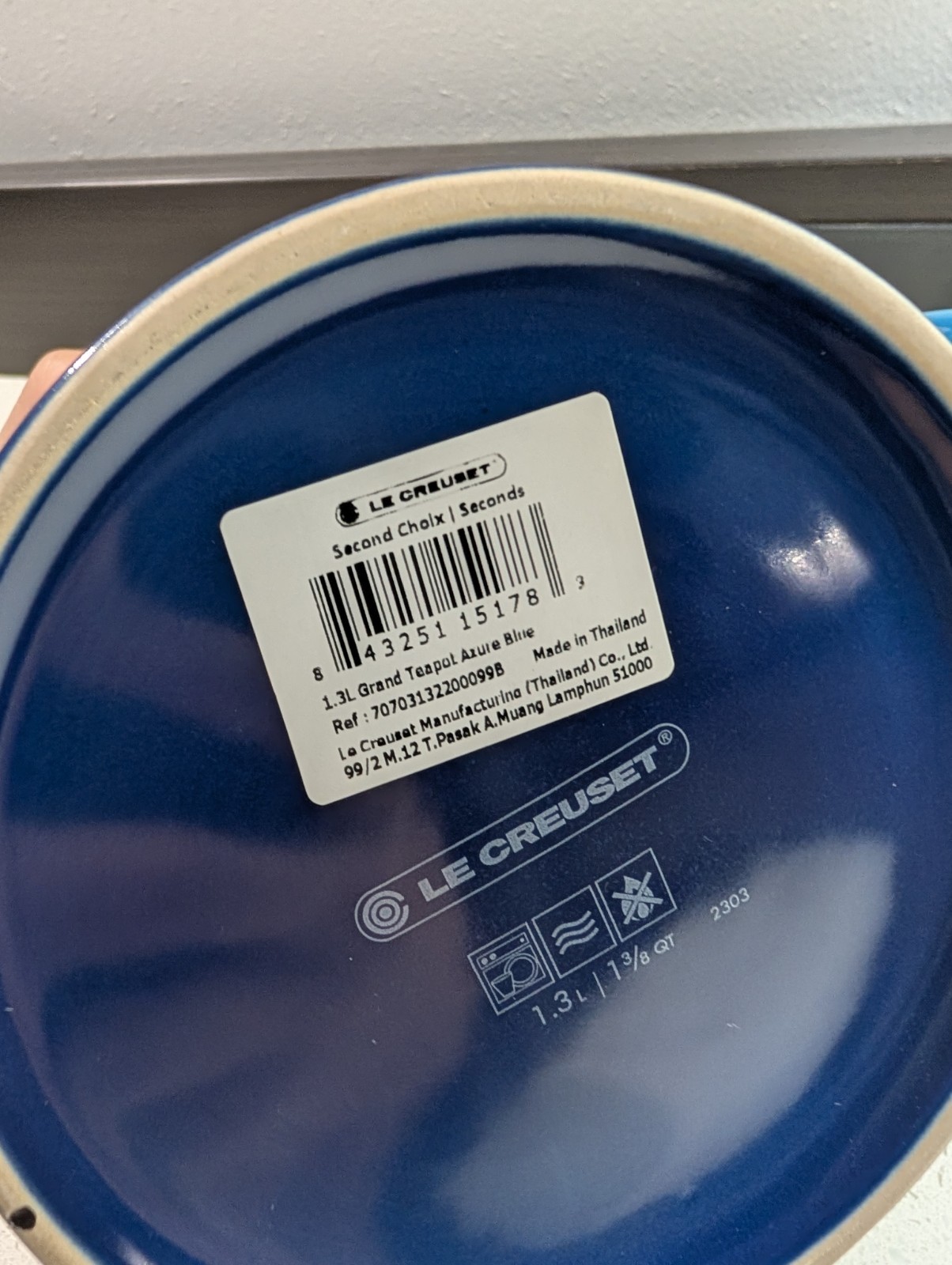 Le Creuset Grand Teapot 1.3 L Azure Blue Blueberry Stoneware NEW