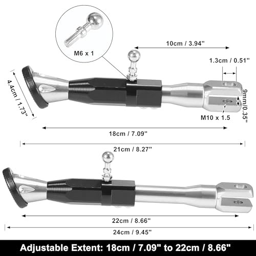 Universal Adjustable Motorcycle Kickstand Side Support Stand Set Silver Tone