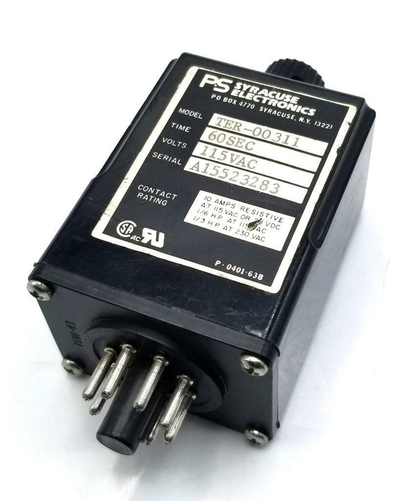 Syracuse Electronics TER-00311 Time Delay Relay 60 Sec. 115 VAC