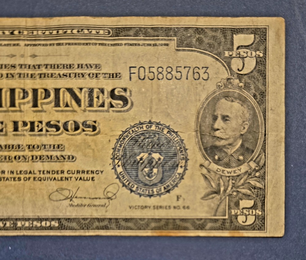 Philippines 5 Pesos 1922 Treasury Note
