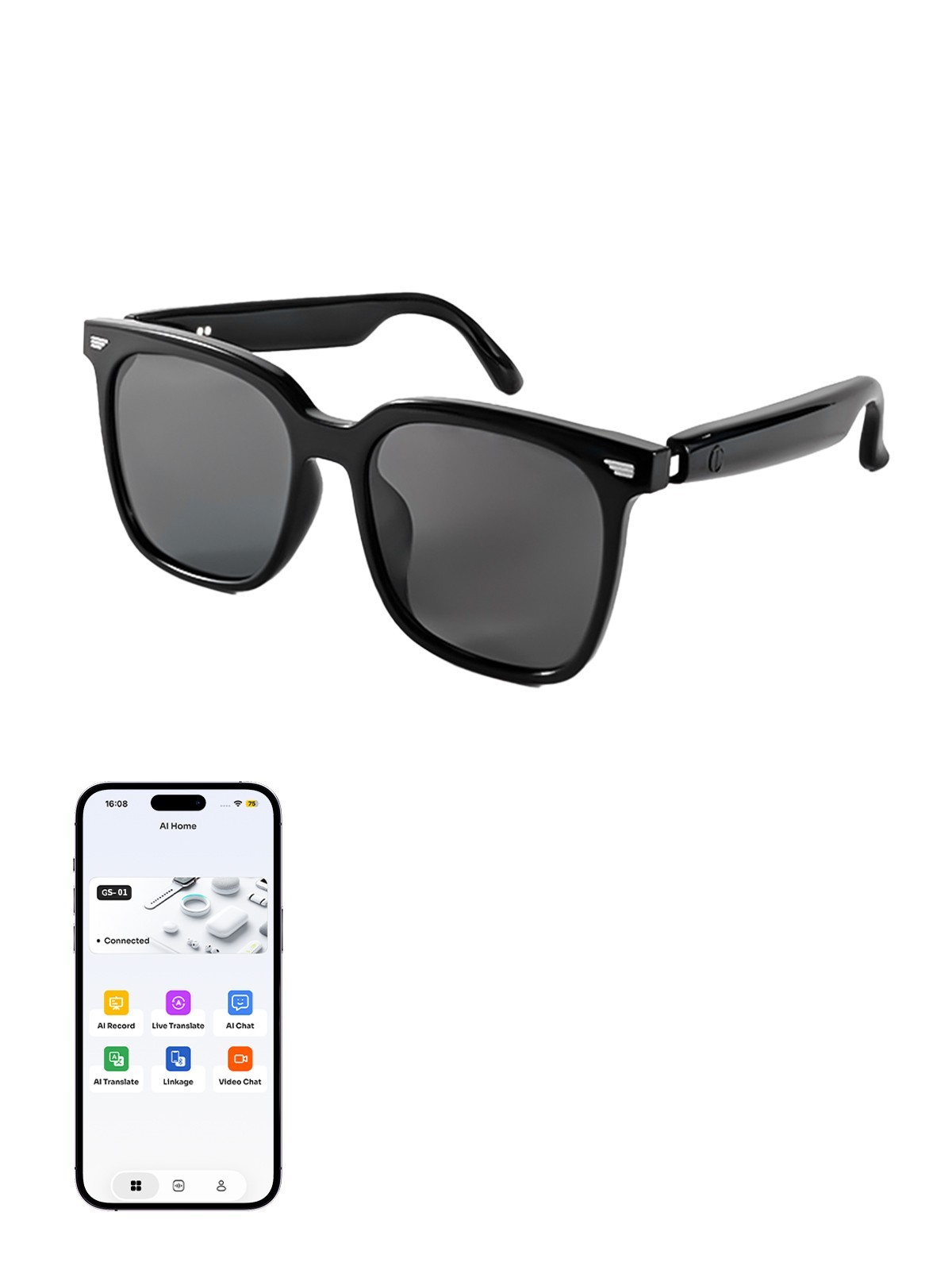 NEW Smart Glasses AI Bluetooth Call Music Translation for Men&Women Work Travel