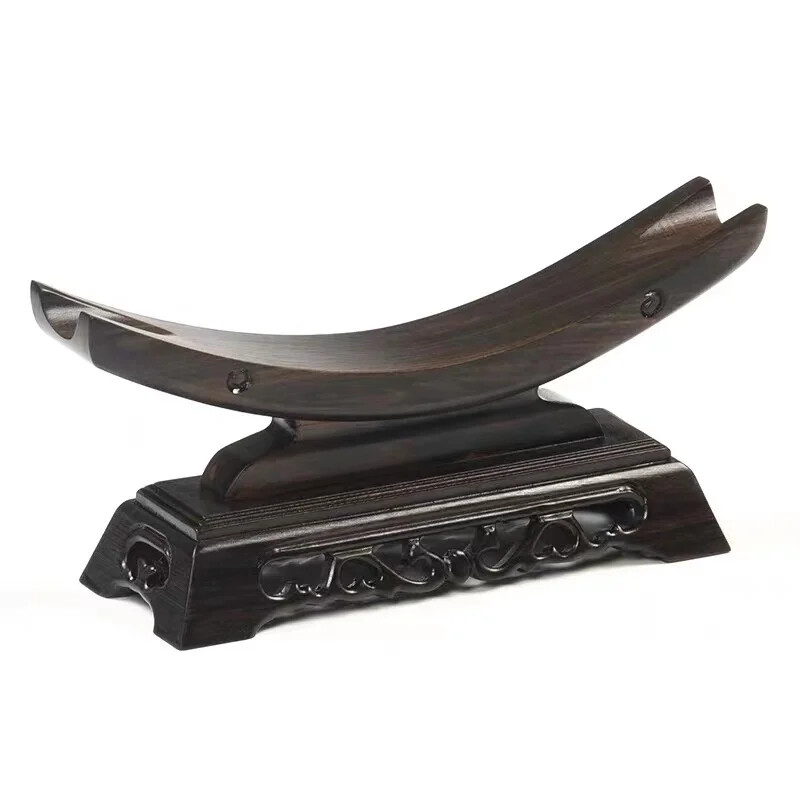 Wood Sword Stand Solid Display Katana Holder Crescent Shape