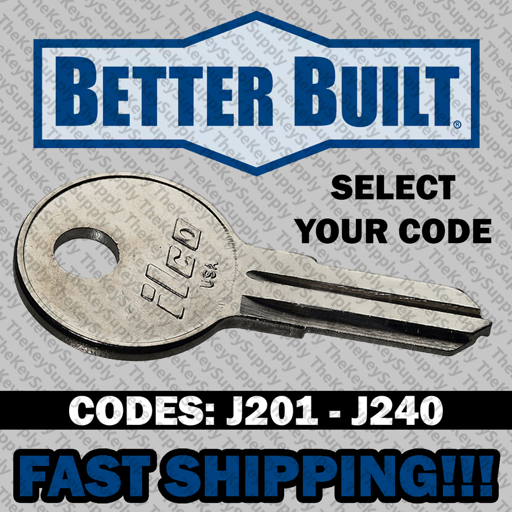 Better Built Truck Tool Box Replacement Key Cut to Code J201 - J240